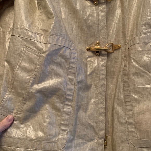 J Crew Linen Slicker Raincoat - Picture 7 of 12